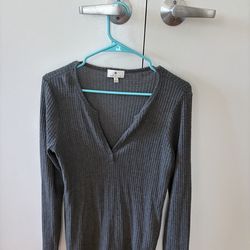 Nordstrom grey waffle long sleeve shirt
