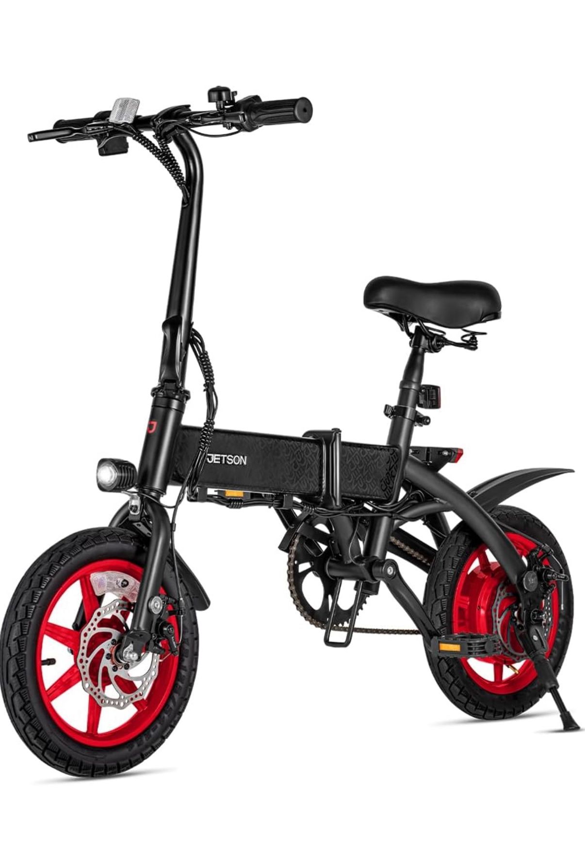 Jetson Arro Electric Bike, 350-Watt Motor, Easy-Folding Mechanism, Headlight, Tailight, Twist Throttle & Pedal Assist, Up to 15.5 MPH, Ages 14+, Black