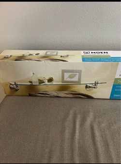 Moen Sage Brushed Nickel Glass Shelf