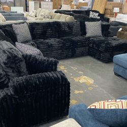 Big black Beauty $10 Down XL Big Plush Sectional Ready For Delivery $1899 Was $2799 In Big Stores. Bad Credit Ok 
