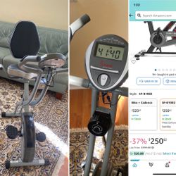 $250 value SUNNY HEALTH AND FITNESS exercise bike