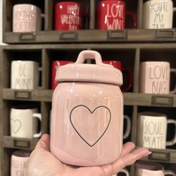 Rae Dunn Pink Baby Heart Canister