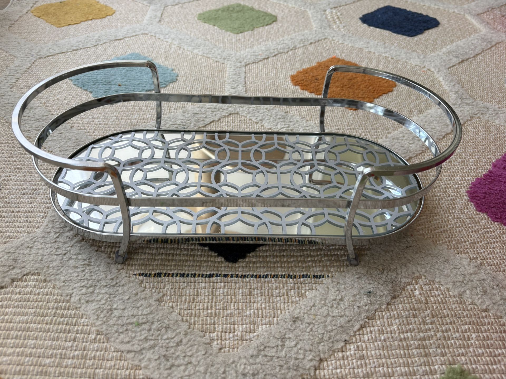 Oval Shaped Mirror Tray