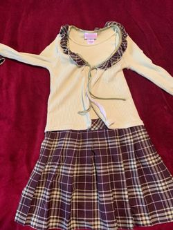 Jenny and me green dress with plaid size 6x