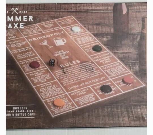 Hammer + Axe Wooden Drinkopoly Board Game