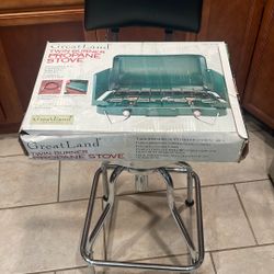Great Land Twin Burner Propane Stove, New.