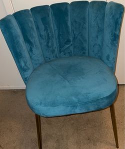Velvet Turquoise Mid Back Chair