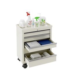 New 5 Drawers Mobile Medical Bedside Cart with 4 Wheels and Lock, Dental Assistant's Mobile Cabinet, Professional File Beauty Storage Utility Cart, fo
