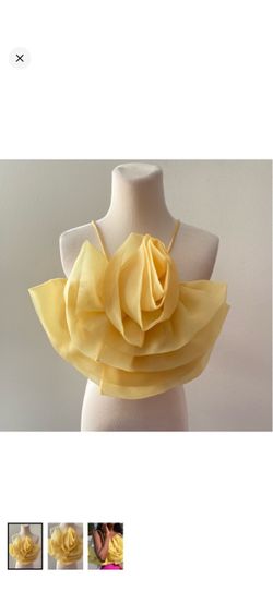 Zara Yellow Big Flower Crop Top