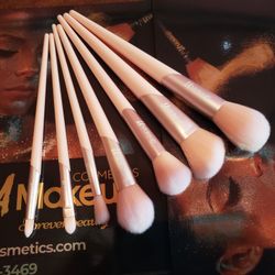 7pcs super soft makeup brush set pink