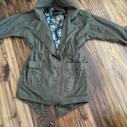 Women's Jessica Simpson Olive Green Lightweigth Cotton Blend Spring & Autumn Jacket SZ XS