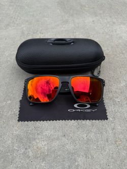 Oakley Holbrook Sunglasses Prizm Ruby Red Fire Iridium Lens Matte Black Frame