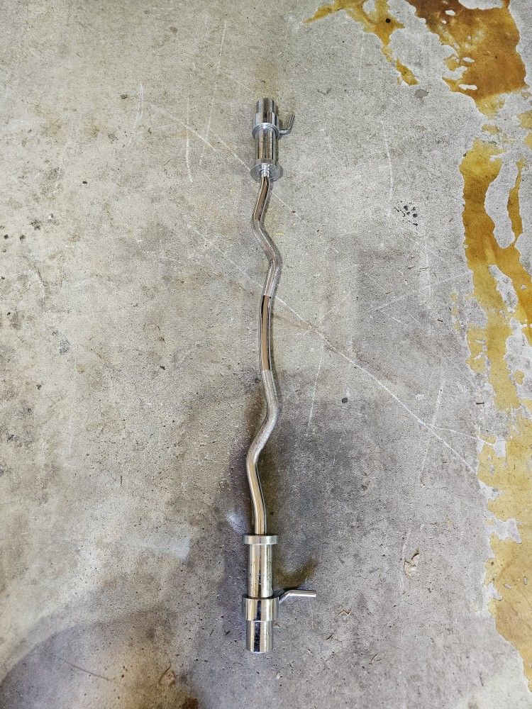 Solid Olympic 2" curl bar with collars