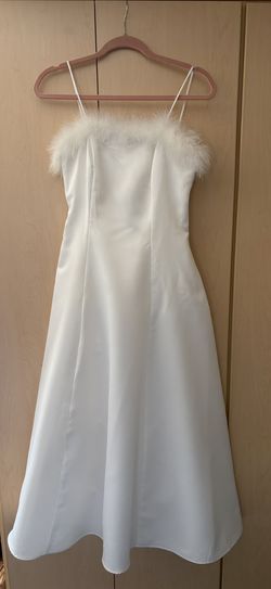 White Floor Length Dress (Sz 7/8) Zip-89117