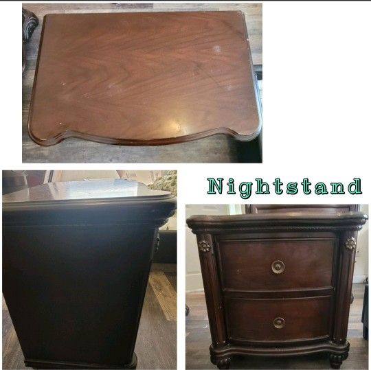 4 PIECE BEDROOM SET SOUTHAMPTON MAHOGANY WOOD GRANITE TOP DRESSER