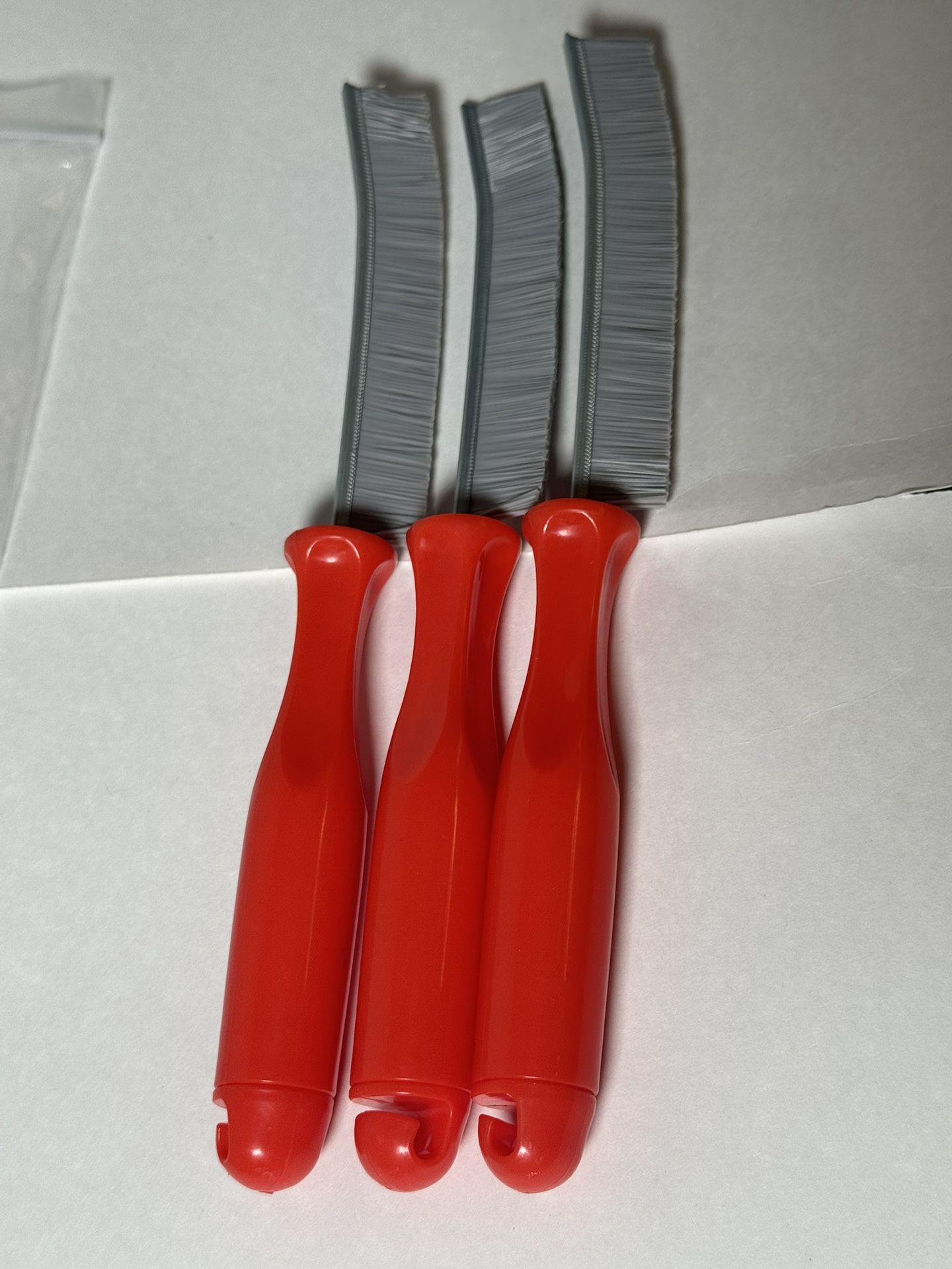 Brand New  Hard Bristle  Crevice Cleaning Brush  Heavy Duty Hook Handle  3 Pack