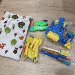 Kids Art Set with Blue and Yellow Tools