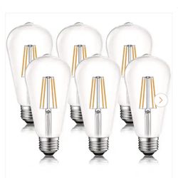 (6-Pack) 75W Equivalent ST19 ST58 Dimmable Edison LED Light Bulbs 8-Watt 800 Lumens UL Listed 2700K Warm White E26 Base 