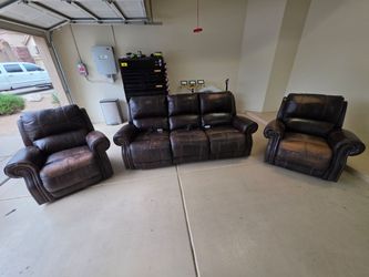 Leather Power recliners and power reclining couch