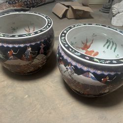 2 Large Ornamental Plant Planter Garden Pot 