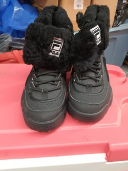 Fila disruptor boots black on black size 9 Best offer.