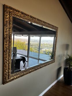 Gold carved mirror 69in x 44in (250$)