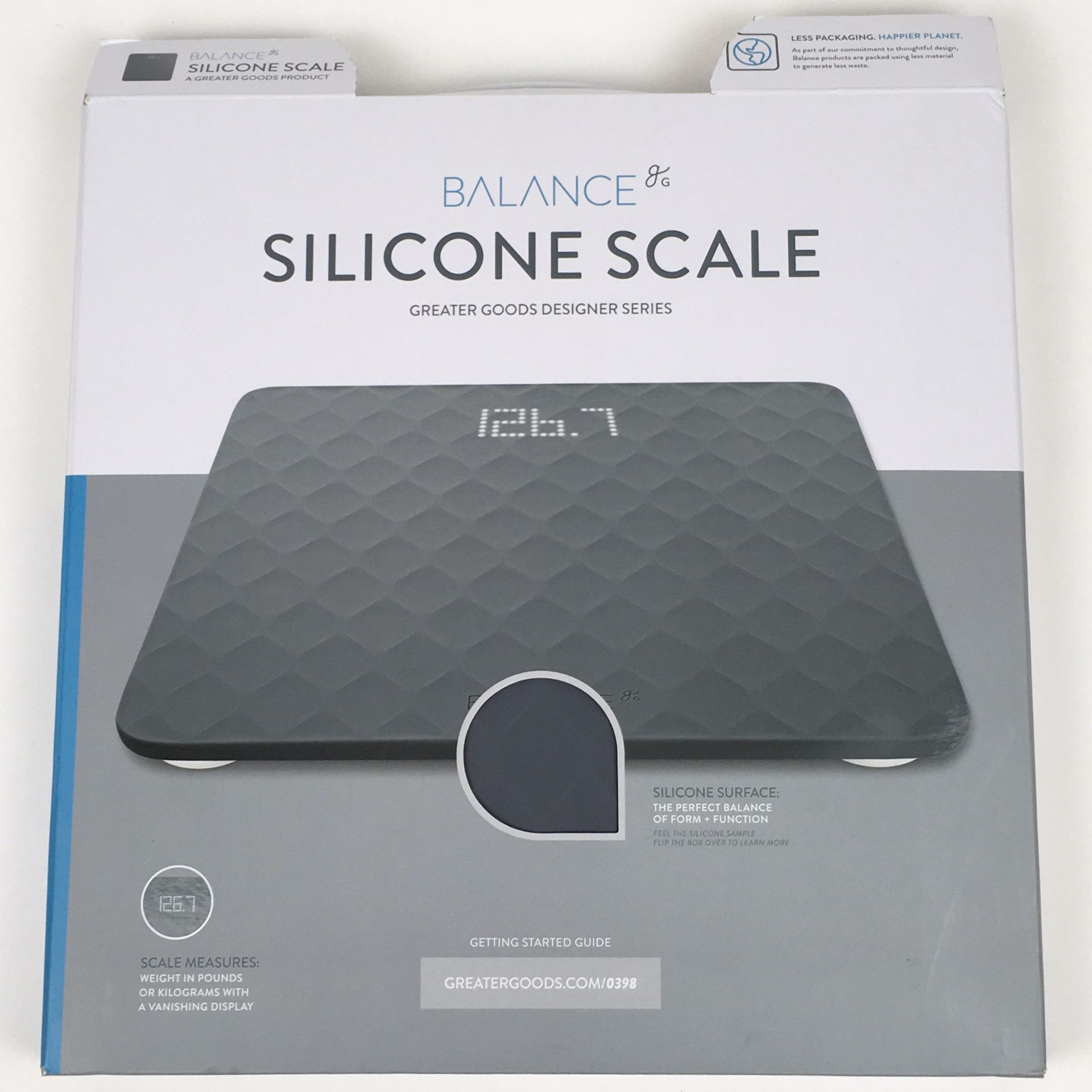 New Designer Bathroom Scale with Textured Silicone Cover Gray (Tarpon Springs)