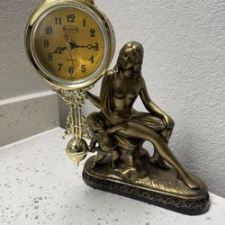 Bronze Taiwan Sculpture Figurine Clock 