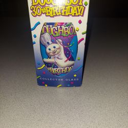 VINTAGE 1995 PILLSBURY DOUGHBOY 30TH BIRTHDAY COLLECTORS GLASS NEW IN BOX