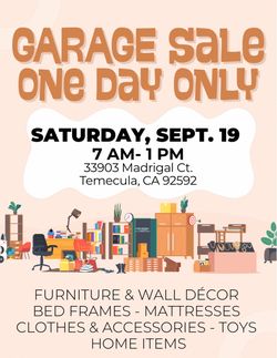 Temecula Morgan Hill Garage Sale