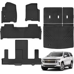 Floor Mats & Trunk Cargo Liner & Backrest Mat 2021-2025 Chevy Suburban/GMC Yukon XL/Cadillac Escalade ESV 7 Seat