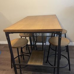 Bar Height Table With Wine Rack