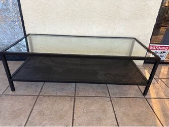 Cocktail Table - Contemporary Black Metal & Glass