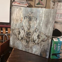 Canvas Painting Of Chandelier 