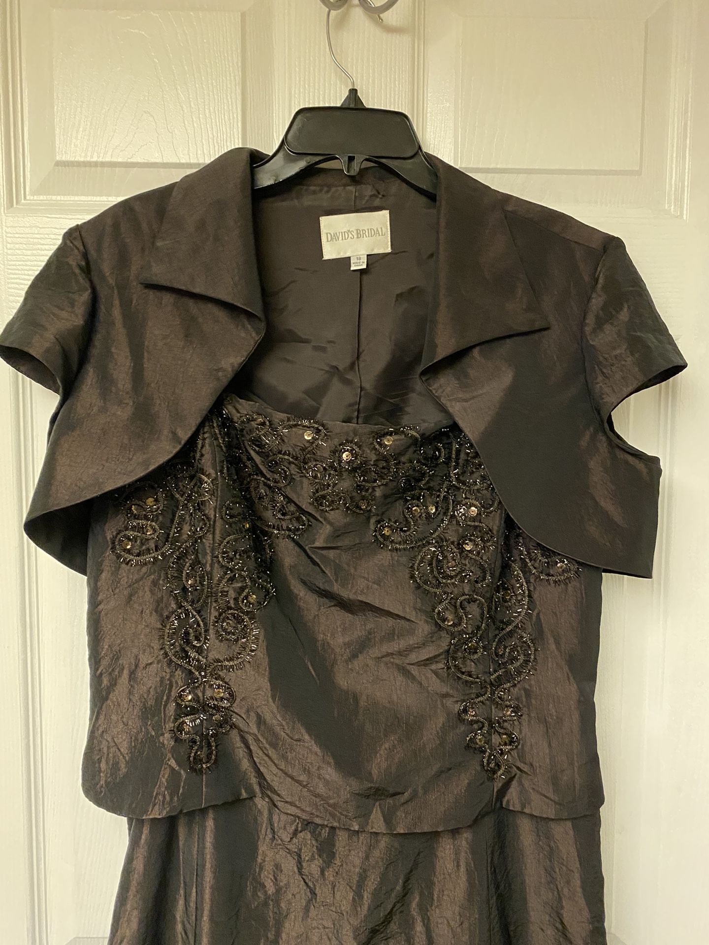 David’s Bridal Size 18 Women’s Beautiful Brown Formal Dress Wedding Bridesmaid Mother Of The Bride