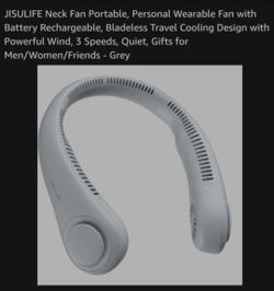 Jisulife Neck Fan Portable Personal Fan Rechargeable Bladeless Travel Cooling Design Quiet With 3 Speeds $15 Or  2 For $25
