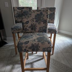 Set of Three Bar Height Dining Stools