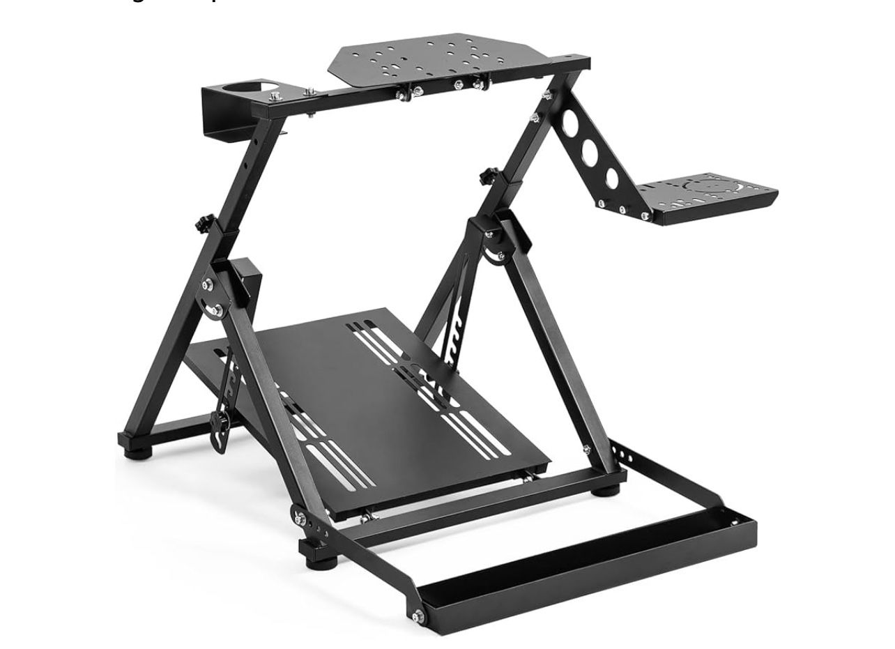 Marada X Frame Steering Wheel Stand Racing Sim Cockpit with Seat Slot Fit for Logitech/Thrustmaster/Fanatec G25 G27 G29 G920 T300 T248, No Pedal & Shi