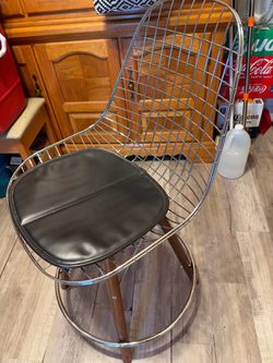 Chrome Wire Bar Stool with Cushion