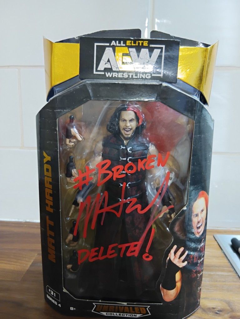 Aew Superstar Matt Hardy Autographed Action Figure