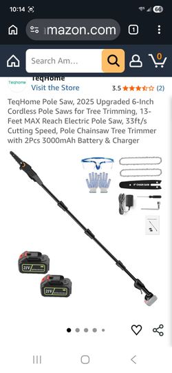 Pole Saw, 2025 Upgraded 6-Inch Cordless Pole Saws for Tree Trimming, 13-Feet MAX Reach Electric Pole Saw, 33ft/s Cutting Speed, Pole Chainsaw Tree Tri