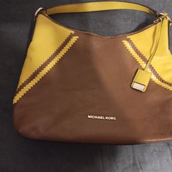 RARE Michael Kors Yellow Purse And Matching Wallet 
