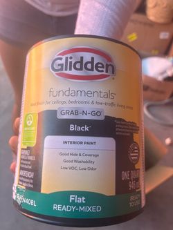 🎨 Glidden Fundamentals Interior Paint Set – 4 Quarts (Black, Flat) – New