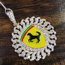 10kt Gold W Diamonds Ferrari Charm