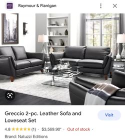 Natuzzi Greccio Leather Sofa Complete Set!