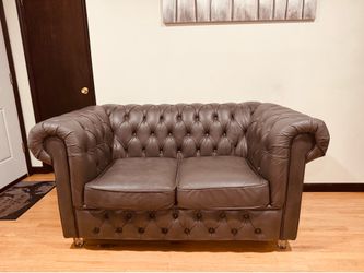 Leather love seat