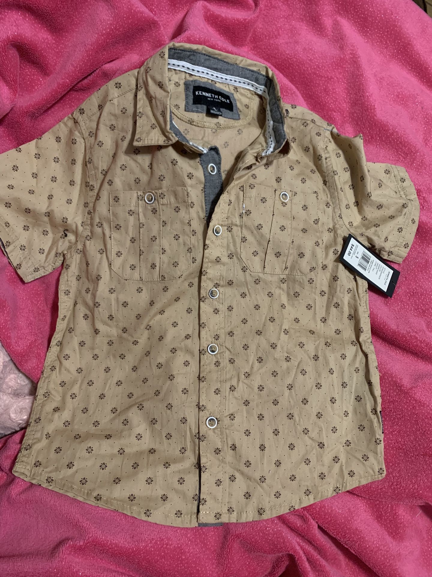 Boys Size 5 Kenneth Cole Button Up Shirt Nwt