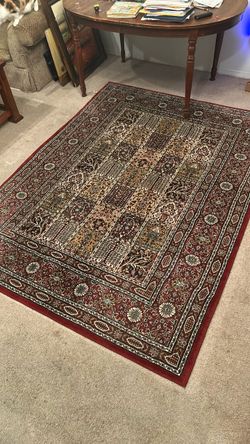 Persian-Style Area Rug Red Floral