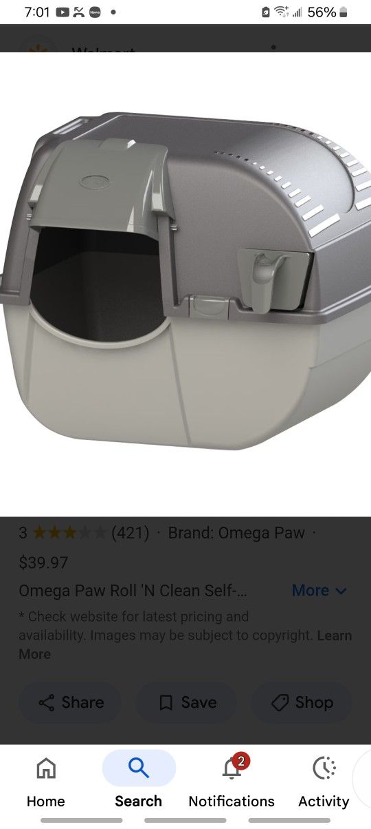 OMEGA PAWS CAT LITTER BOX