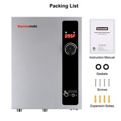 Tankless Water Heater Electric 18kW 240 Volt, thermomate On Demand Instant Endless Hot Water Heater, Digital Temperature Display Easy Installation, fo